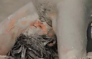 XXX Det röda håret gammal dusch i stockings film med porr